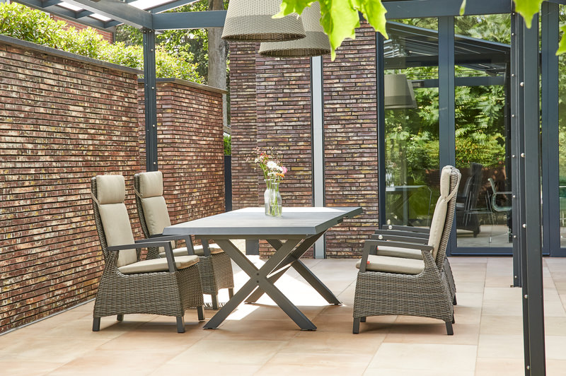 SIENA GARDEN Messina/Corido Dining Set, anthrazit/grau, Alu/Gardino