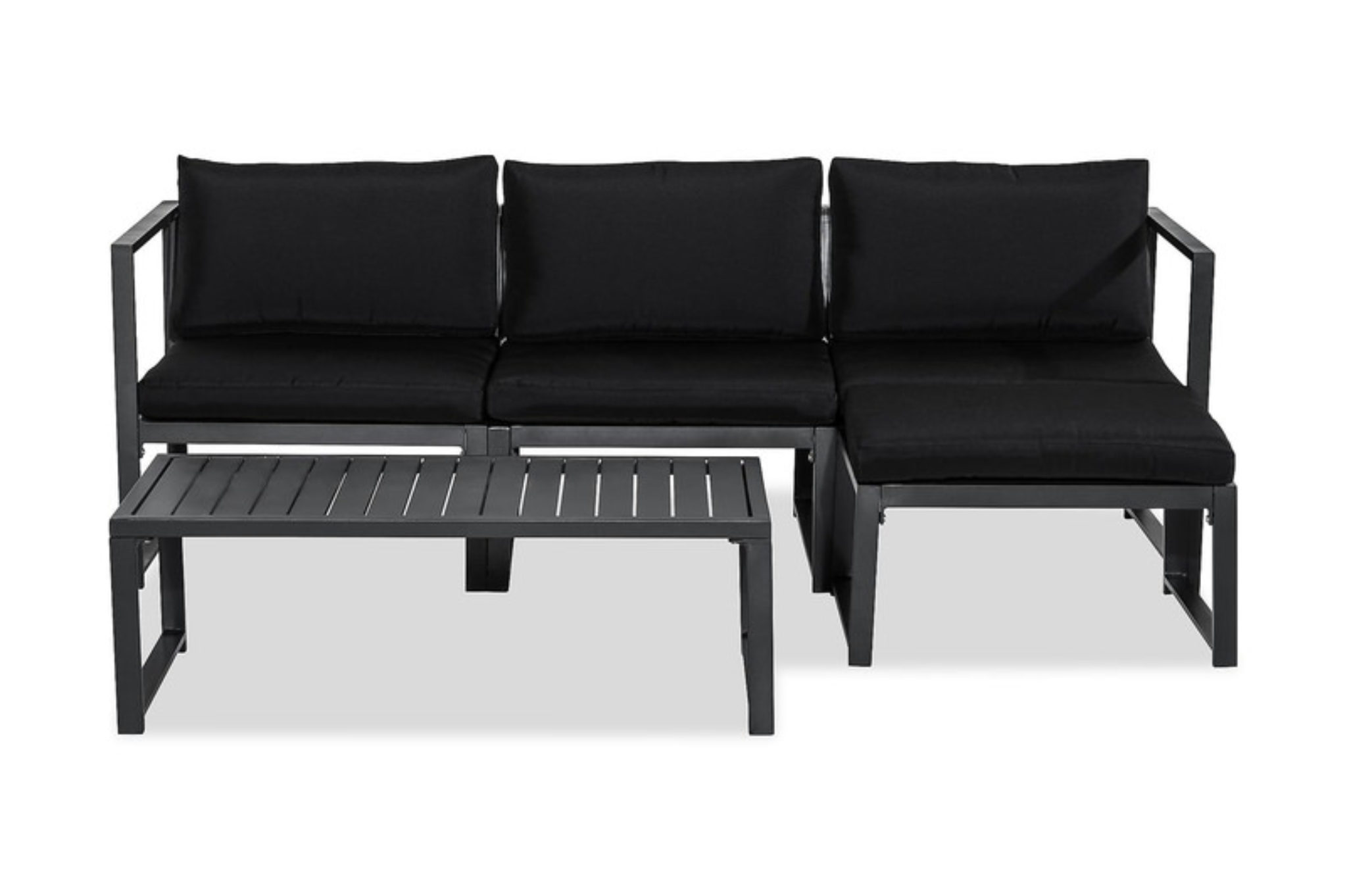 COMFORT GARDEN Tunis Loungemöbel, schwarz, Aluminium, für 3 Personen | Gartenmöbel-Helden