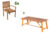 OUTFLEXX Esstischgarnitur, natur, FSC-Akazienholz, 220×100 cm, 6 Gartenstühle, geölt