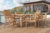 OUTFLEXX Esstischgarnitur, natur, FSC-Akazienholz, 220×100 cm, 6 Gartenstühle, 2 Multipositionssessel