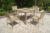 OUTFLEXX Esstischgarnitur, silber, Edelstahl/FSC®-Teakholz, Tisch 90x90cm, 4 Personen