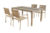 OUTFLEXX Esstischgarnitur, natur/silber, Edelstahl/FSC®-Teakholz, Tisch 180x95cm, 4 Stühle