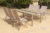 OUTFLEXX Esstischgarnitur, natur/grau, Edelstahl/Textilene/FSC®-Teakholz, Tisch 200x95cm, 6 Multipo, verstellbar