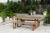 OUTFLEXX Esstischgarnitur, natur, recycled FSC-Teak, Tisch 200 x 100 cm, 2x Bank 200 x 40 x 45 cm