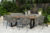 OUTFLEXX Tri/Zui Esstischgruppe, anthrazit/natur/taupe, Alu/recycled FSC-Teak/Rope, Tisch 200 x 100 cm, 6x Sessel , inkl. Polster