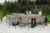 OUTFLEXX Tri/Zui Esstischgruppe, anthrazit/hellgrau, Alu/recycled FSC-Teak/Rope, Tisch 220 x 100cm, 6x Sessel, inkl. Polster