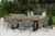 OUTFLEXX Tri/Zui Esstischgruppe, anthrazit/taupe, Alu/recycled FSC-Teak/Rope, Tisch 220 x 100cm, 6x Sessel, inkl. Polster