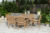 OUTFLEXX Dallas/Washington Esstischgarnitur, natur, Teak, 120/170×120 cm, 6x Stapelsessel