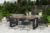OUTFLEXX Kona/Verona Esstischgruppe, anthrazit/dunkelgrau, Alu/recycled Teak/Rope, 200 x 100 cm, 6x Sessel, inkl. Polster
