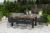 OUTFLEXX Oxford/Verona Esstischgruppe, anthrazit/dunkelgrau, Alu/recycled Teak/Rope, 180 x 100 cm, 8x Sessel, inkl. Polster