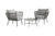 COMFORT GARDEN Torino Sitzgruppe, schwarz/grau, Aluminium, Tisch Ø 70 cm, 2 Personen